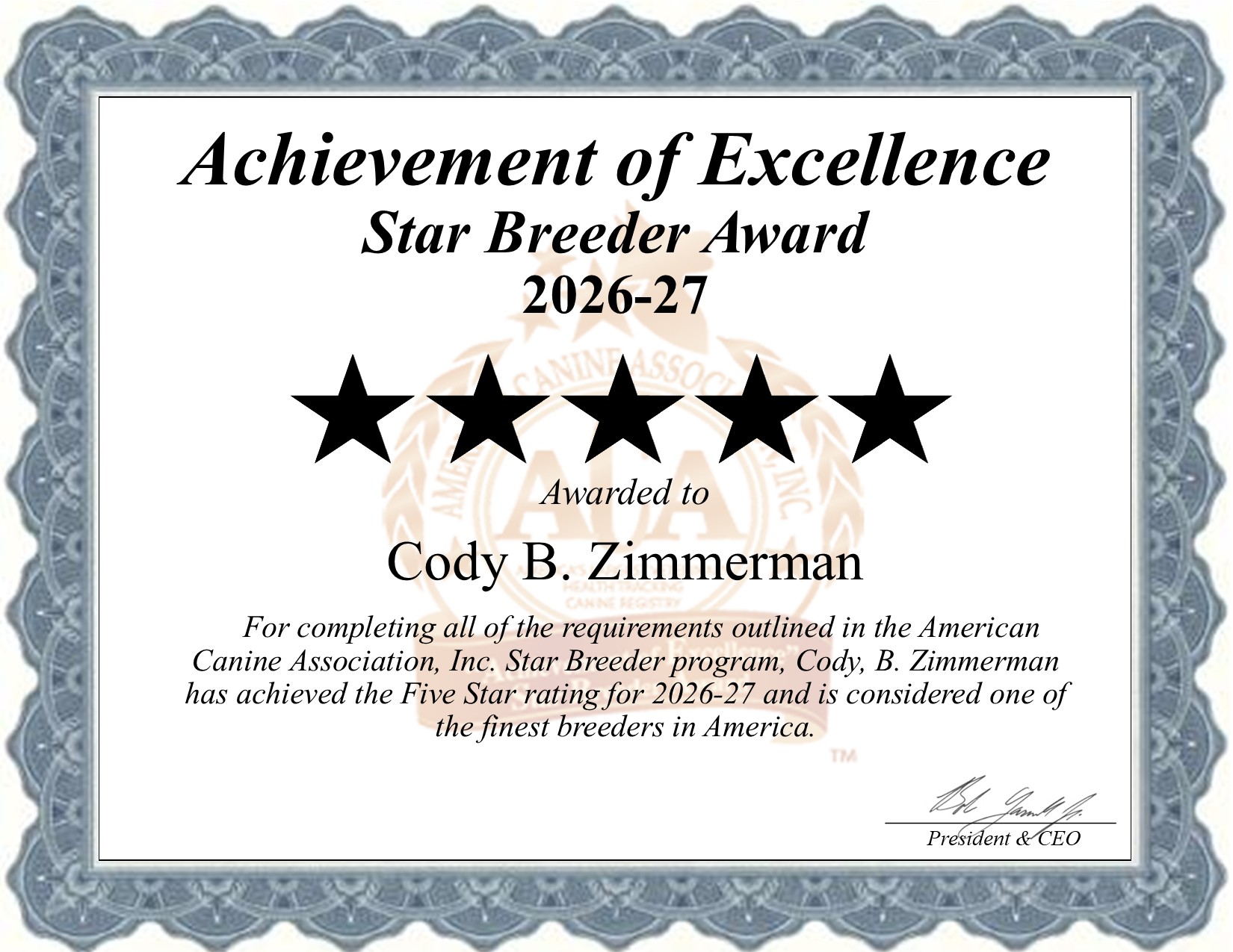 Cody B., Zimmerman, dog, breeder, star, certificate, Cody B.-Zimmerman, Seymar, MO, Missouri, puppy, dog, kennels, mill, puppymill, usda, 5-star, aca, ica, registered, Poodle, none